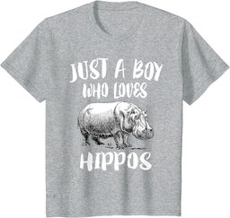 Just A Boy Who Loves Hippos T-Shirt Funny Animal Gift