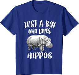 Just A Boy Who Loves Hippos T-Shirt Funny Animal Gift