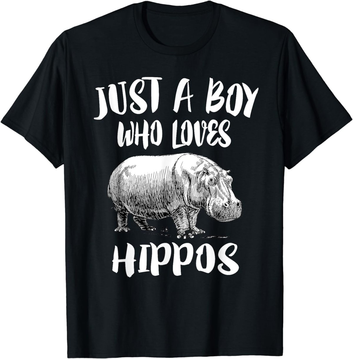 Just A Boy Who Loves Hippos T-Shirt Funny Animal Gift