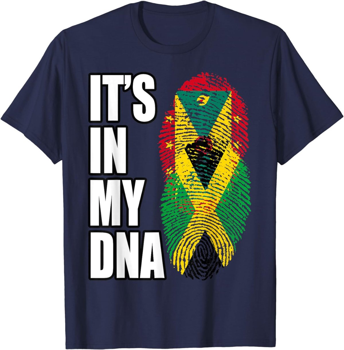 Grenadian And Jamaican Mix DNA Flag Heritage T-Shirt