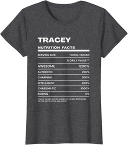 Tracey Nutrition Facts Name Funny T-Shirt
