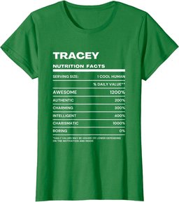 Tracey Nutrition Facts Name Funny T-Shirt