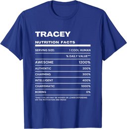 Tracey Nutrition Facts Name Funny T-Shirt