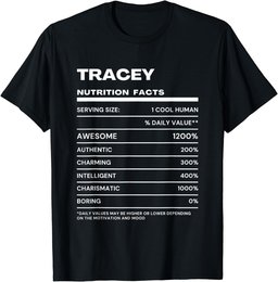 Tracey Nutrition Facts Name Funny T-Shirt