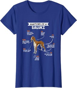 Anatomy Of A Saluki Dog Funny Dog Lover Gift T-Shirt