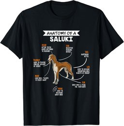 Anatomy Of A Saluki Dog Funny Dog Lover Gift T-Shirt