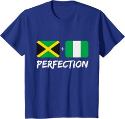Jamaican And Nigerian Perfection Mix Heritage Flag T-Shirt