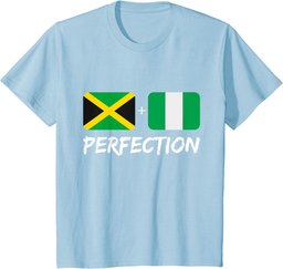 Jamaican And Nigerian Perfection Mix Heritage Flag T-Shirt