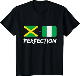Jamaican And Nigerian Perfection Mix Heritage Flag T-Shirt