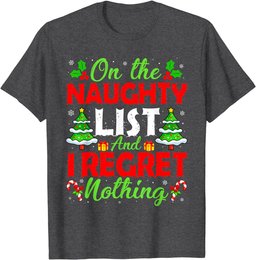 Funny Santa On The Naughty Funny List And I Regret Nothing T-Shirt