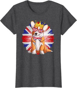 Novelty Union Jack Idea For Kids With Jubilee Corgi T-Shirt