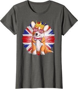 Novelty Union Jack Idea For Kids With Jubilee Corgi T-Shirt