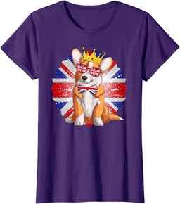 Novelty Union Jack Idea For Kids With Jubilee Corgi T-Shirt
