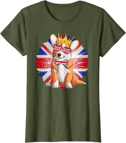 Novelty Union Jack Idea For Kids With Jubilee Corgi T-Shirt