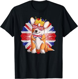 Novelty Union Jack Idea For Kids With Jubilee Corgi T-Shirt