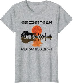 Here Comes The Sun And I Say It's Alright Guitar Graphic T-Shirt