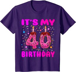 It's My 40th Birthday Girl Doughnut Happy 40 Years Old Women T-Shirt