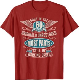 Vintage Birthday Born In 1960 Built In The 60s T-Shirt