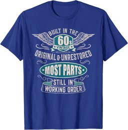 Vintage Birthday Born In 1960 Built In The 60s T-Shirt