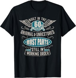 Vintage Birthday Born In 1960 Built In The 60s T-Shirt