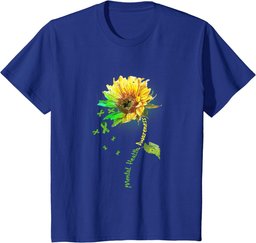 Mental Health Awareness Sunflower Green Ribbon Gift T-Shirt T-Shirt