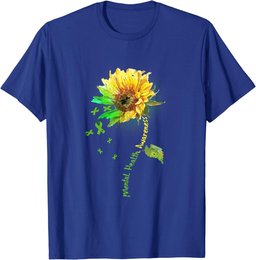 Mental Health Awareness Sunflower Green Ribbon Gift T-Shirt T-Shirt