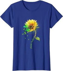 Mental Health Awareness Sunflower Green Ribbon Gift T-Shirt T-Shirt