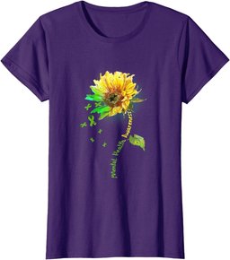 Mental Health Awareness Sunflower Green Ribbon Gift T-Shirt T-Shirt