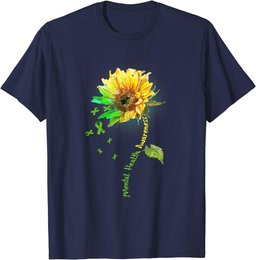 Mental Health Awareness Sunflower Green Ribbon Gift T-Shirt T-Shirt