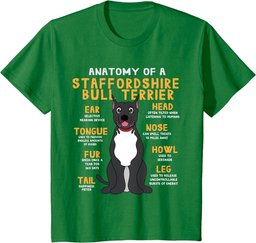 Staffie Staffordshire Taurus Anatomy Funny Dog Mum Dad T-Shirt