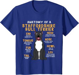 Staffie Staffordshire Taurus Anatomy Funny Dog Mum Dad T-Shirt