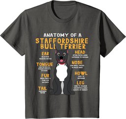 Staffie Staffordshire Taurus Anatomy Funny Dog Mum Dad T-Shirt