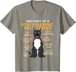 Staffie Staffordshire Taurus Anatomy Funny Dog Mum Dad T-Shirt