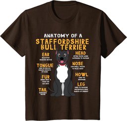 Staffie Staffordshire Taurus Anatomy Funny Dog Mum Dad T-Shirt
