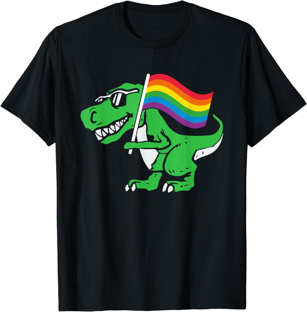 Gay Dinosaur LGBT-Q T-Rex Rainbow Pride Flag Color Ally T-Shirt