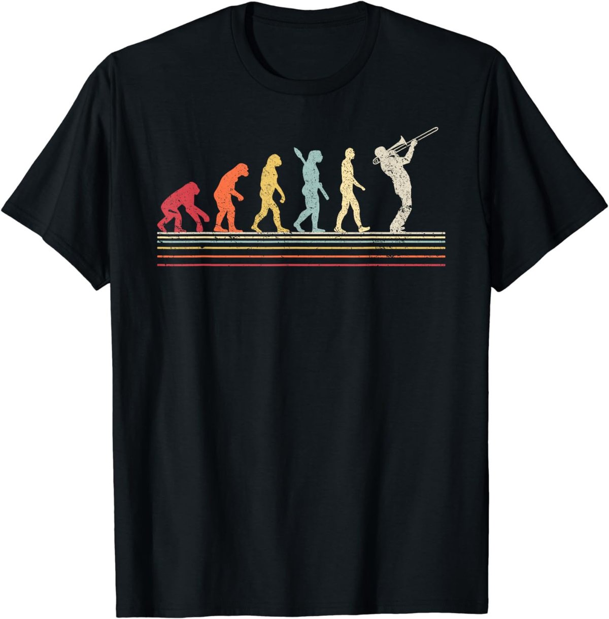 Funny Trombone T Shirt. Retro Vintage Evolution Of Man Shirt T-Shirt