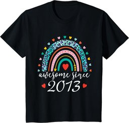 Awesome Since 2013 Cute Rainbow Born In 2013 Girls T-Shirt