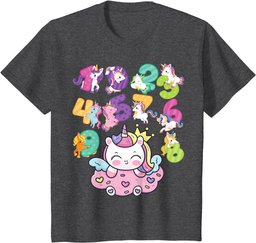 Unicorn Numbers Maths day school number day kids costume T-Shirt