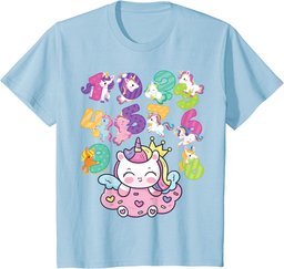 Unicorn Numbers Maths day school number day kids costume T-Shirt