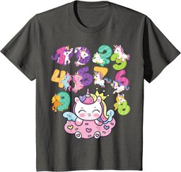 Unicorn Numbers Maths day school number day kids costume T-Shirt