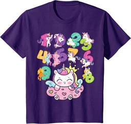 Unicorn Numbers Maths day school number day kids costume T-Shirt