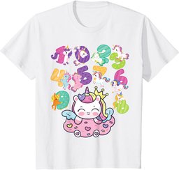 Unicorn Numbers Maths day school number day kids costume T-Shirt