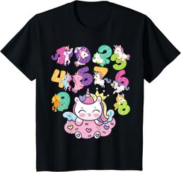 Unicorn Numbers Maths day school number day kids costume T-Shirt