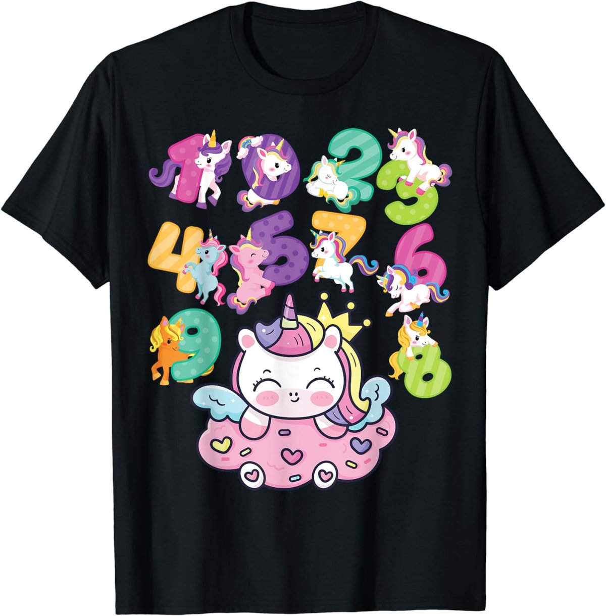 Unicorn Numbers Maths day school number day kids costume T-Shirt