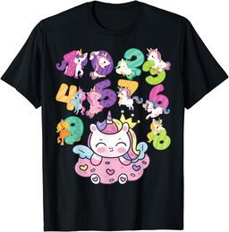 Unicorn Numbers Maths day school number day kids costume T-Shirt