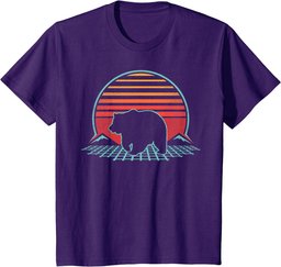 Bear Retro Vintage 80s Style Grizzly Brown Bear Gift T-Shirt