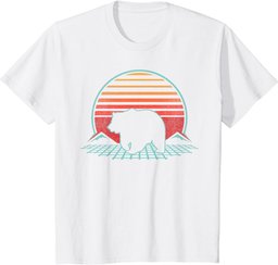 Bear Retro Vintage 80s Style Grizzly Brown Bear Gift T-Shirt