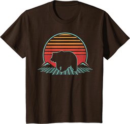 Bear Retro Vintage 80s Style Grizzly Brown Bear Gift T-Shirt