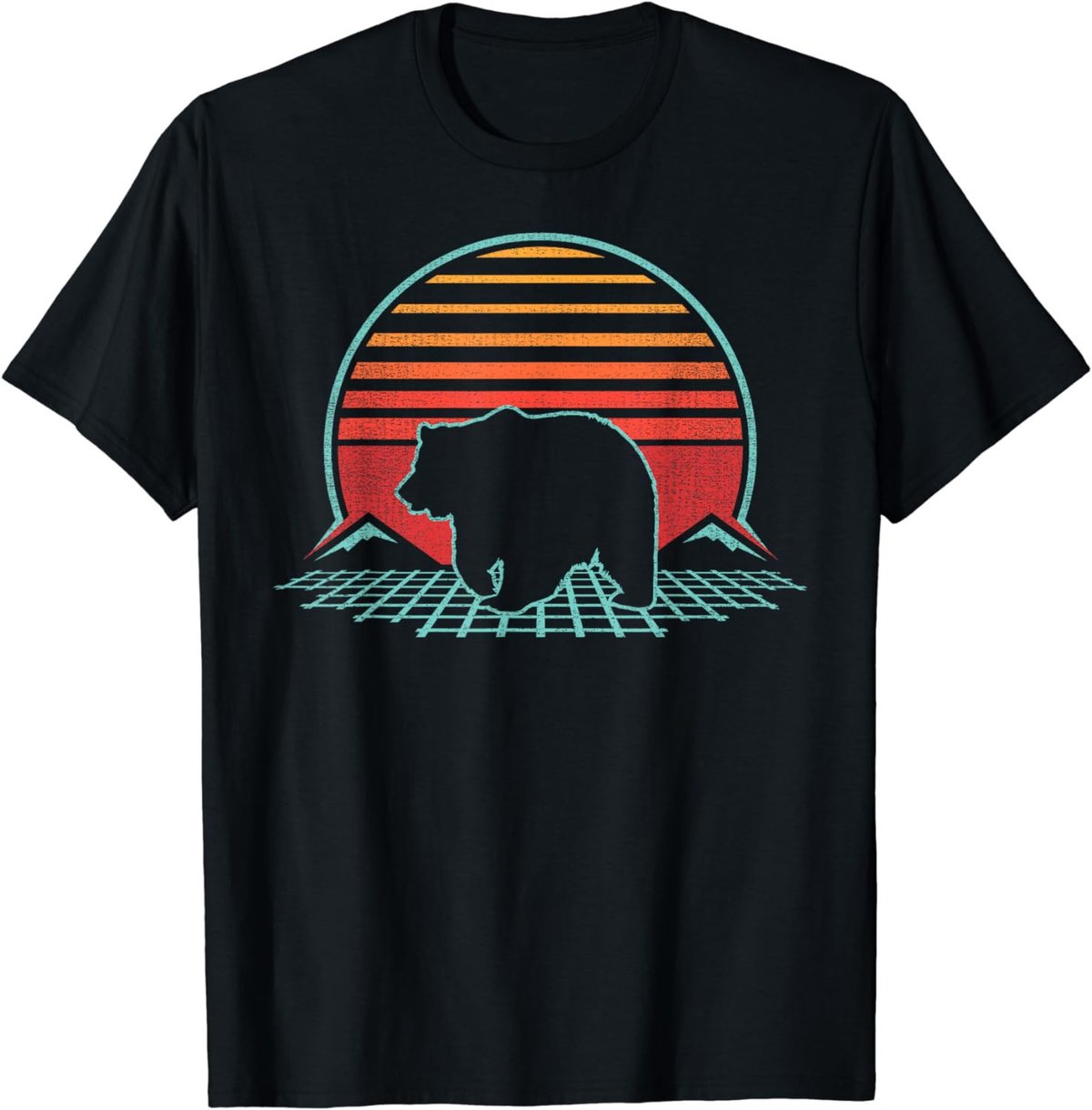 Bear Retro Vintage 80s Style Grizzly Brown Bear Gift T-Shirt