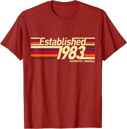 Established 1983 Stripe - 41st Birthday Gift Idea for Men T-Shirt